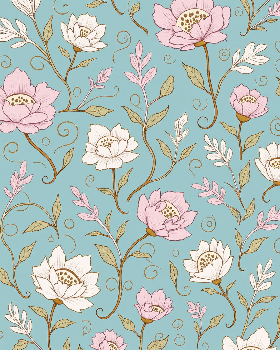 Vintage Floral Swirl Pattern Rug
