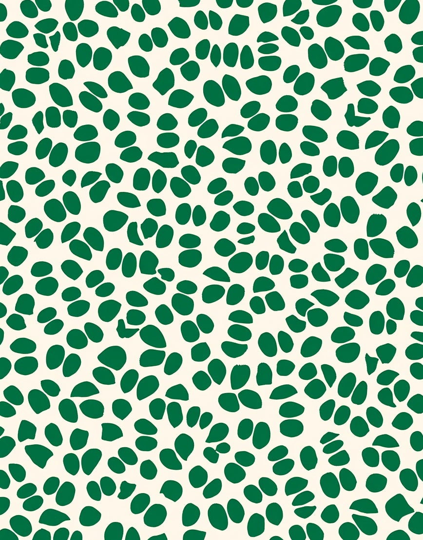 Green Pebble Scatter Abstract Pattern Rug