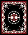 Crimson White Bordered Medallion Rug