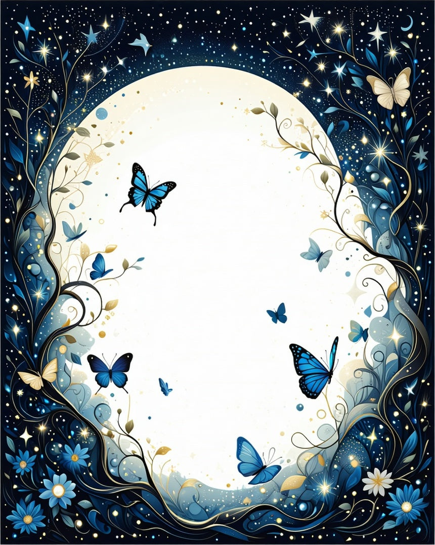 Midnight Garden Butterfly Stars Rug