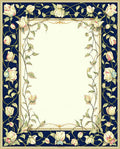 Art Nouveau Floral Vines Dark Blue Rug