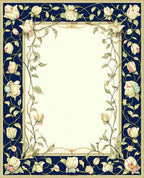 Art Nouveau Floral Vines Dark Blue Rug