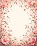 Soft Pink Floral Vine Design Rug