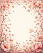 Soft Pink Floral Vine Design Rug