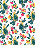 Whimsical Birds Floral Pattern Rug