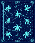 Nautical Turtle Marine Life Pattern Rug