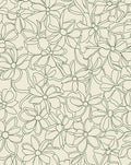 Outline Floral Pattern on Cream Rug