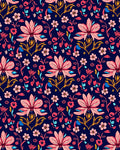 Vibrant Floral Pattern In Pink Blue Rug