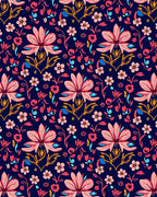Vibrant Floral Pattern In Pink Blue Rug
