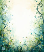 Whimsical Floral Vines Butterflies Rug