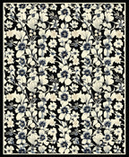 Elegant Black Floral Pattern Rug