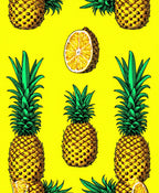 Yellow Pineapple and Citrus Slice Pattern Rug