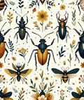 Whimsical Insect Floral Pattern Rug