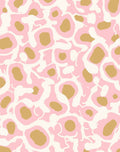 Abstract Pink Gold Blob Pattern Rug