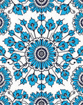 Blue Floral Mandala Pattern Rug