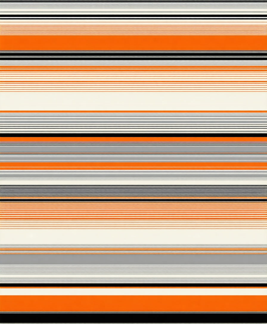 Bold Orange Grey Stripe Pattern Rug