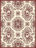 Cream Floral Motif With Border Design Rug