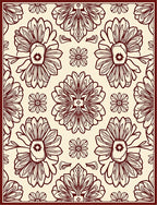Cream Floral Motif With Border Design Rug