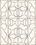 Organic Abstract Symmetric Brown Design Rug