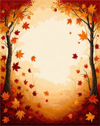 Autumn Maple Leaf Patterned Woodland Rug