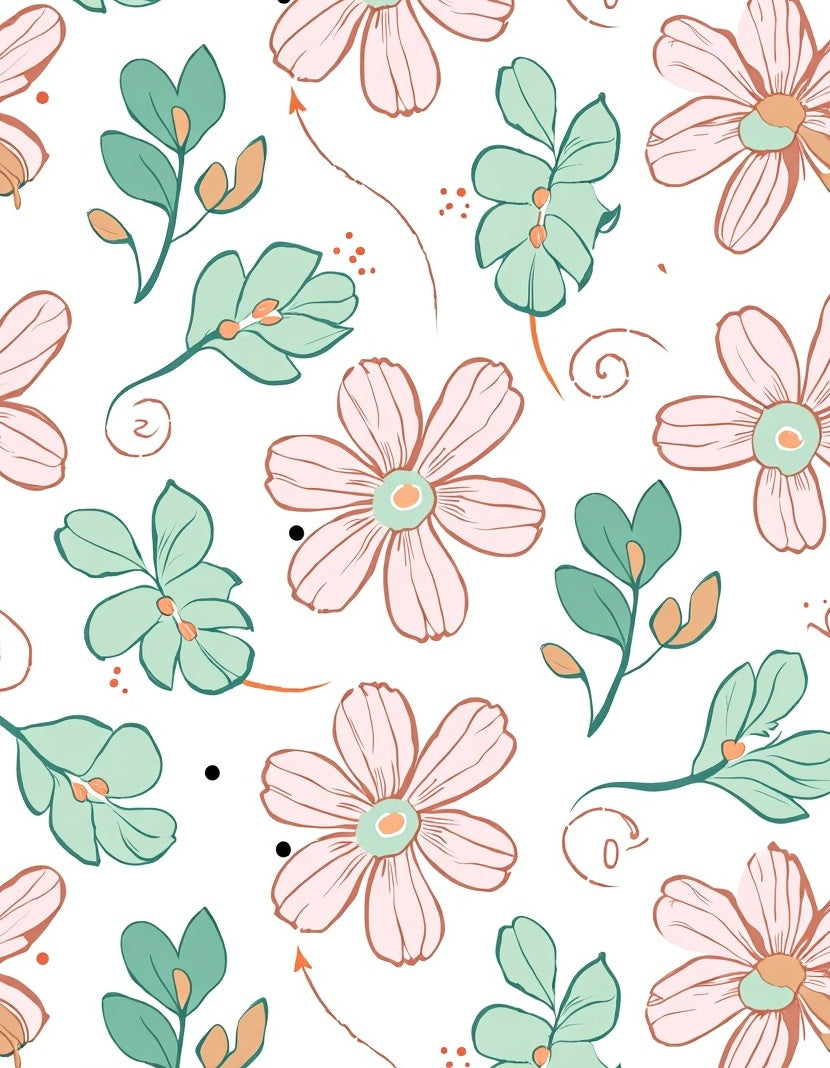 Abstract Floral Swirls Design Rug