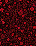 Bold Red Floral Vine Pattern Rug