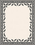 Classic Black White Floral Border Design Rug