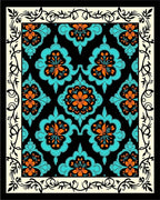 Bold Floral Inlaid Pattern Design Rug
