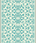 Teal Floral Vintage Pattern Rug