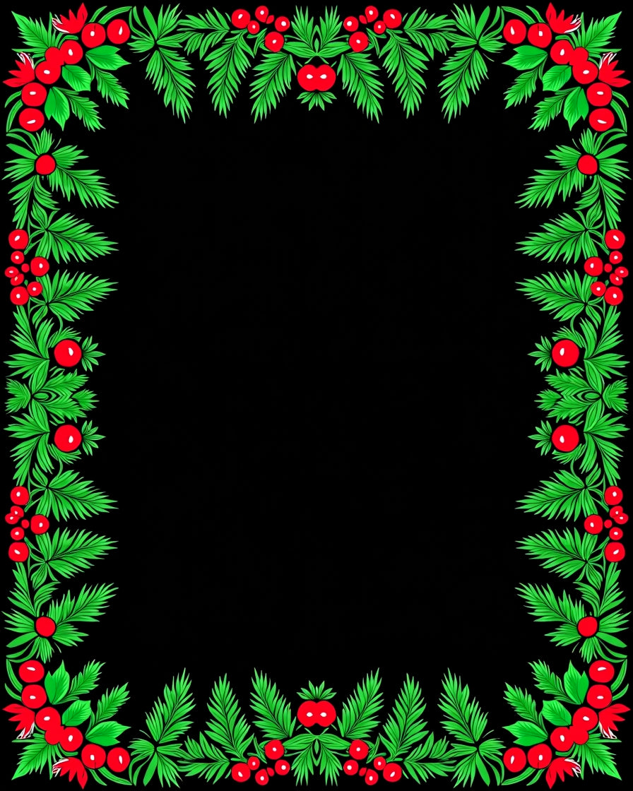 Foliage and Berry Garland Border Rug