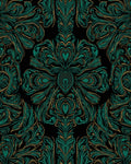 Emerald Green Rich Swirl Pattern Rug