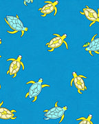 Cute Turtle Pattern With Blue Waves Rug