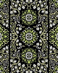 Black Floral Mandala Pattern Rug