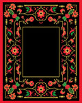 Bold Floral Vines And Red Accents Rug