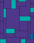 Abstract Geometric Teal Purple Pattern Rug