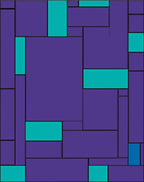Abstract Geometric Teal Purple Pattern Rug