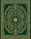 Intricate Golden Celtic Knot Design Rug