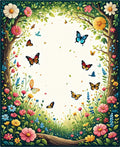 Whimsical Floral And Butterfly Garden Rug
