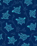Oceanic Turtle Sketch Pattern Rug