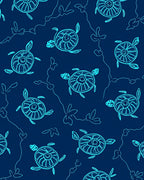 Oceanic Turtle Sketch Pattern Rug