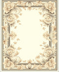 Elegant Floral Scrollwork Frame Design Rug