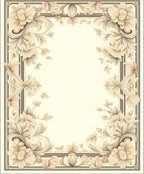Elegant Floral Scrollwork Frame Design Rug