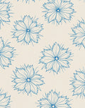Delicate Blue Floral Outline Rug