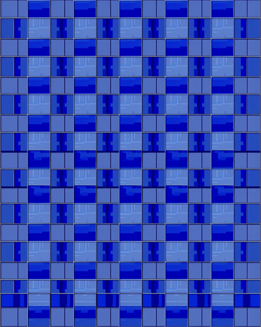 Geometric Blue Contemporary Tile Pattern Rug