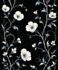 Chic floral vine with white flowers Rug