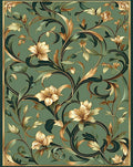 Elegant Floral Swirls Pattern Rug