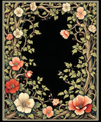 Arboreal Floral Swirl Pattern Rug