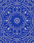 Royal Blue Abstract Mandala Pattern Rug