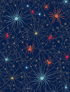 Dark Blue Spiderweb Pattern Design Rug