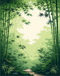 Misty Bamboo Forest Path Rug